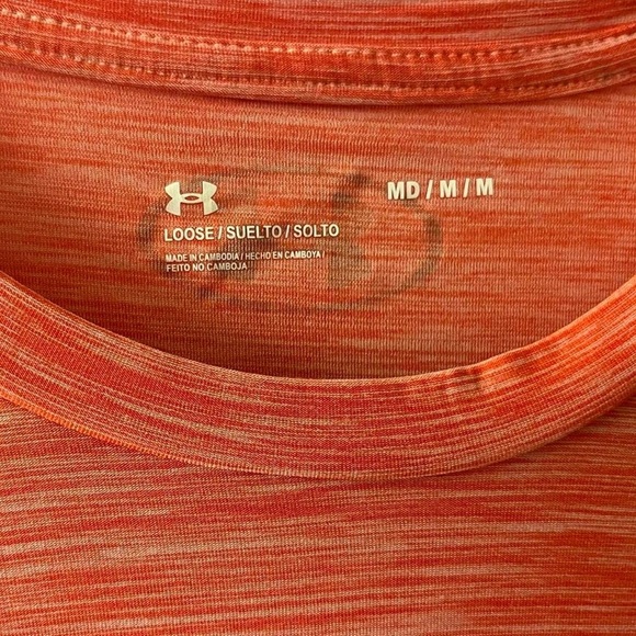 Under Armour Orange Short Sleeve Tee Soft Heathered Fabric​​ - Picture 2 of 3